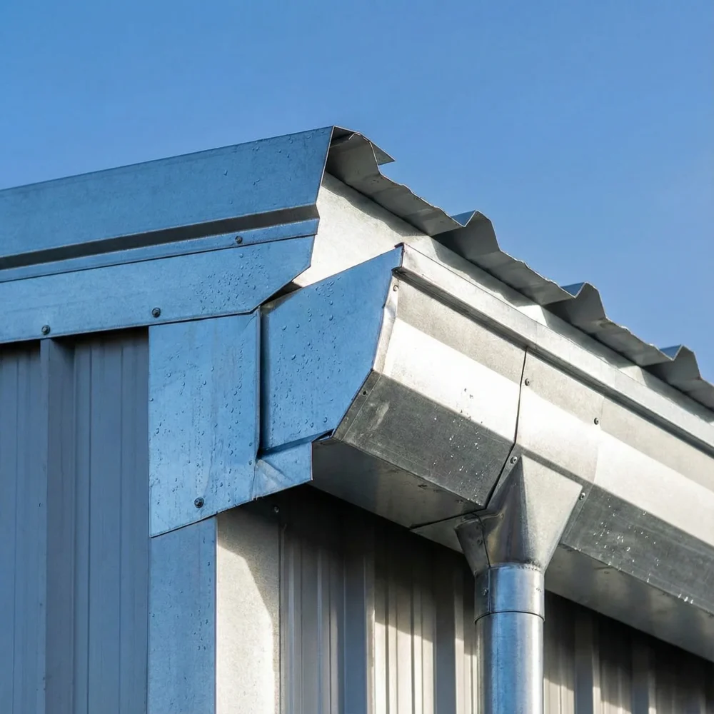 Remates pluviales para techo con lámina lisa galvanizada